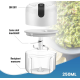 Mini tocator electric de bucatarie incarcare USB 250ml cu 3 lame Alb