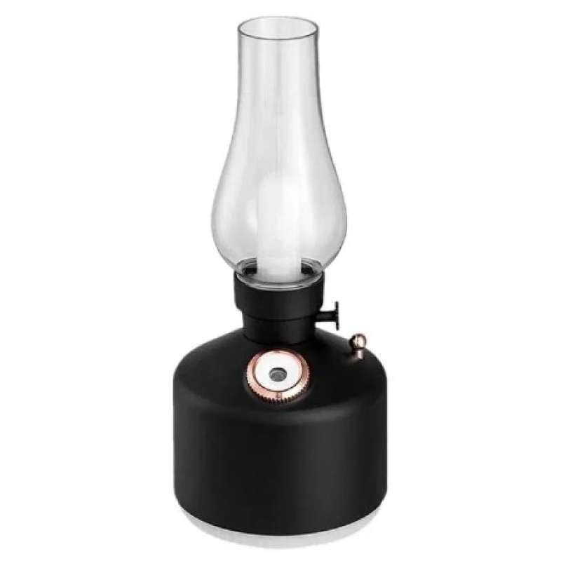 Mini umidificator NEGRU cu lampa fara capac si schimbare de culoare