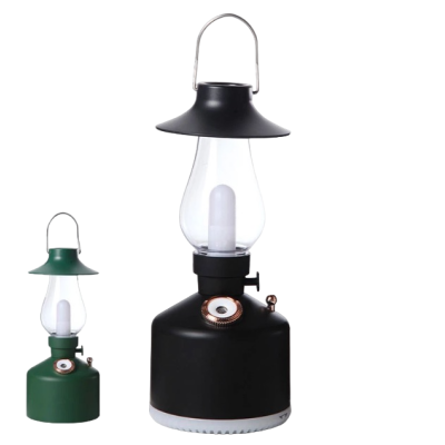 Mini umidificator NEGRU cu lampa vintage si schimbare de culoare