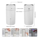 Mini umidificator portabil silentios cu 7 culori LED 320ml Alb