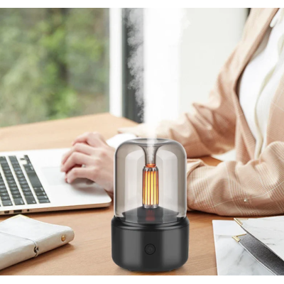 Mini umidificator si difuzor de arome 130 ml cu iluminare LED si USB Andowl Q JS112