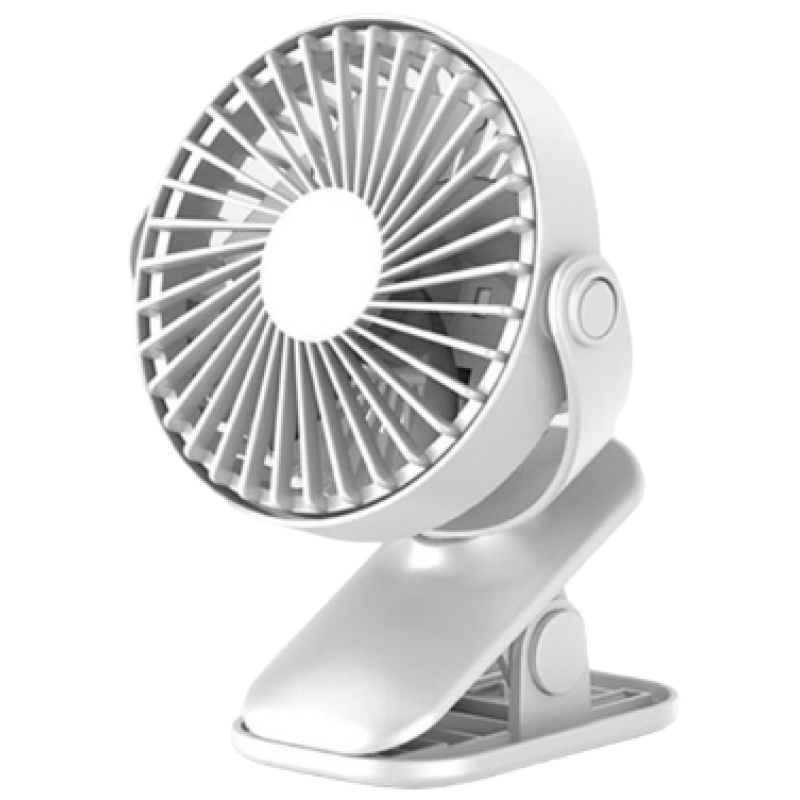 Mini ventilator de birou cu clema acumulator si alimentare USB 5V Alb