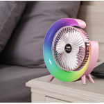 Mini ventilator de birou rotund cu LED RGB 