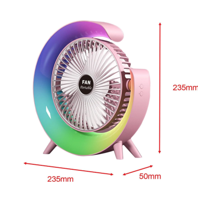 Mini ventilator de birou rotund cu LED RGB 