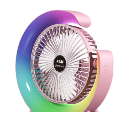 Mini ventilator de birou rotund cu LED RGB 