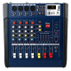 Mixer audio profesional cu amplificare putere 2x250 W 4 canale 16 efecte egalizator 5 benzi
