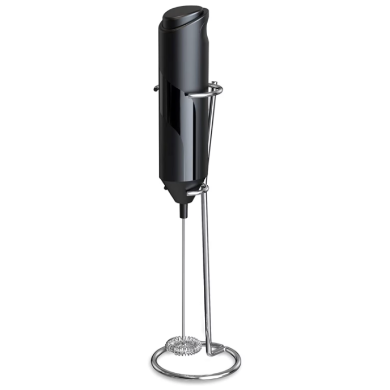 Mixer spuma de lapte negru cu stand vertical ideal pentru cappuccino caffe latte