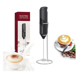 Mixer spuma de lapte negru cu stand vertical ideal pentru cappuccino caffe latte