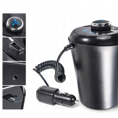 Modulator auto BX6 Bluetooth FM USB Negru