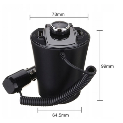 Modulator auto BX6 Bluetooth FM USB Negru