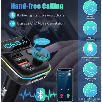 Modulator auto Q C78 Bluetooth 5.0 putere 20W + QC 3.0