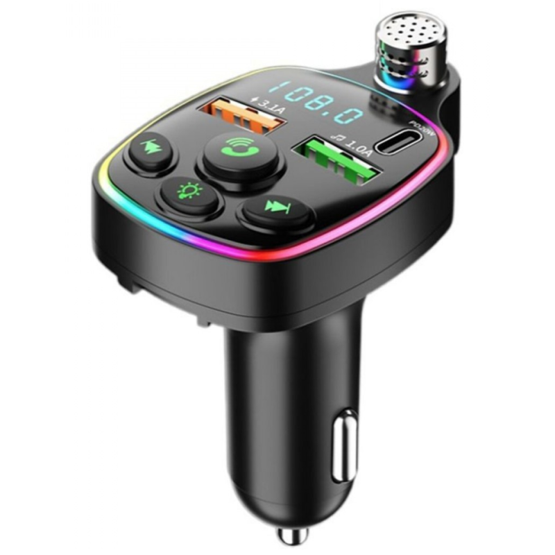 Modulator FM Andowl Q C71 cu 3 porturi USB microfon handsfree incarcare USB 3.1A