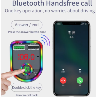 Modulator Mp3 Fm Auto F6 functie Bluetooth cu USB