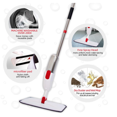 Mop cu pulverizator rotire 360 si laveta din microfibra