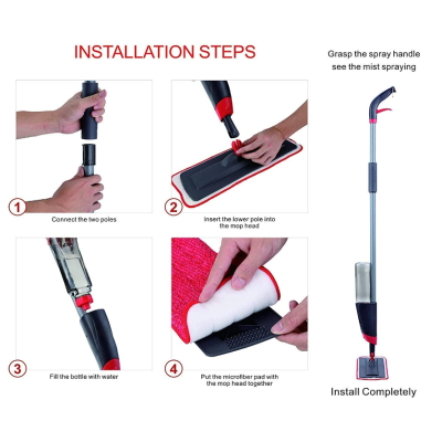 Mop cu pulverizator rotire 360 si laveta din microfibra