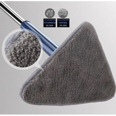Mop multifunctional pentru suprafete uscate si ude cap triunghiular rotativ