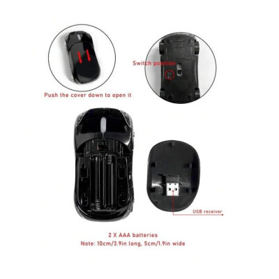 Mouse wireless in forma de masina negru