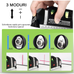 Nivela cu Laser Level Pro3 Multifunctionala cu Boloboc si Ruleta