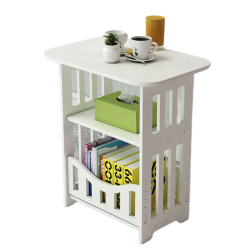 Noptiera alba decorativa din PVC 2 polite 45cm