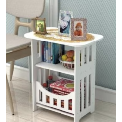 Noptiera alba decorativa din PVC 2 polite 45cm