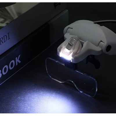 Ochelari cu 5 LUPE 2 LED 9892B2 Incarcare USB 1.5 - 3.5x