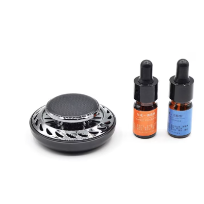 Odorizant auto cu incarcare solara ROTUND rezerve reutilizabile model minimalist