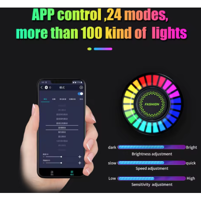 Odorizant auto D2 functie umidificator Led cu ritm muzical RGB Bluetooth