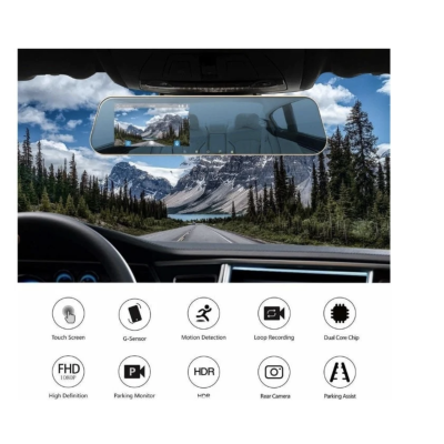 Oglinda auto cu inregistrare Full HD camera fata spate 4.3 inch si vedere nocturna