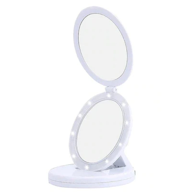 Oglinda cosmetica 2 in 1 Andowl Q MR80 pliabila led efect de lupa reincarcabila
