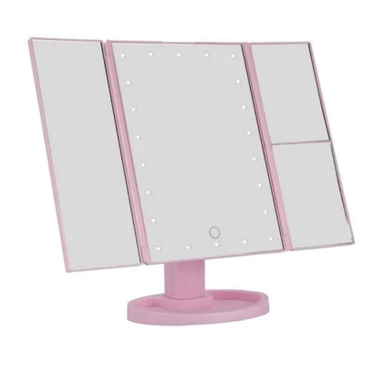 Oglinda cosmetica LED extensibila cu buton tactil