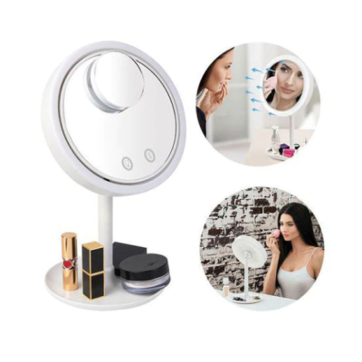 Oglinda Fan Miroir make-up cu LED ventilator si functie touch