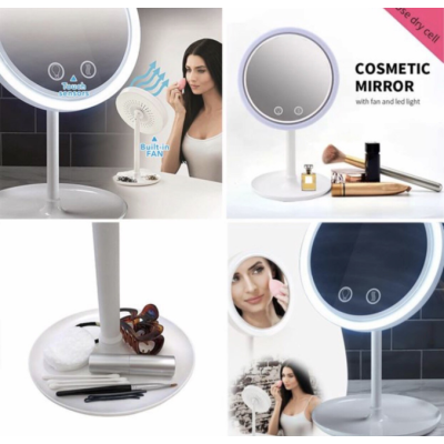 Oglinda make-up cu lumina si ventilator