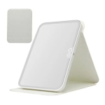 Oglinda Mica Alba Portabila Patrata cu LED pentru Machiaj si Suport Pliabil 