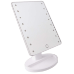 Oglinda pentru machiaj 16 LEDuri ecran tactil cu baza suport bijuterii Usb Alb