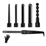 Ondulator 6 in 1 invelis ceramic 2 trepte temperatura 230 grade Manusa Negru