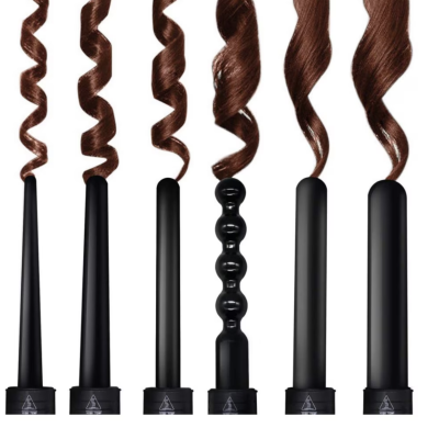 Ondulator 6 in 1 invelis ceramic 2 trepte temperatura 230 grade Manusa Negru