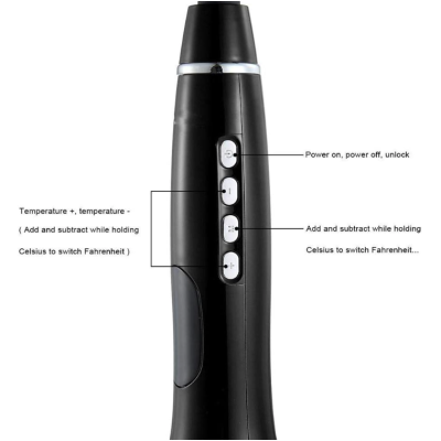 Ondulator automat ecran cu LCD temperatura reglabila rotatie de 360 de grad putere 55W 110 220V Negru