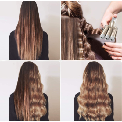 Ondulator de par 3 tuburi Temperatura reglabila Invelis ceramic