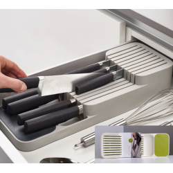 Organizator / suport pentru cutite 2 nivele pentru 18 cutite Alb