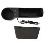 Organizator auto cu 2 porturi USB, suport de pahare