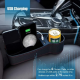 Organizator auto cu 2 porturi USB, suport de pahare