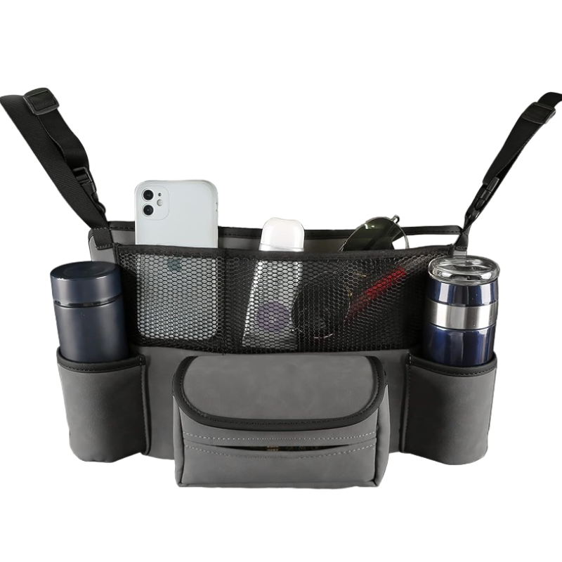 Organizator Multifunctional de Masini intre Scaune cu 2 Suport Pahare