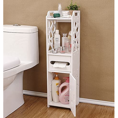 Organizator pentru baie sau camera alb cu 4 compartimente