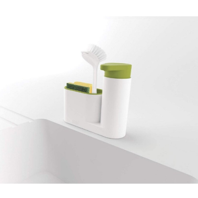 Organizator pentru chiuveta 2in1 plastic, alb/verde