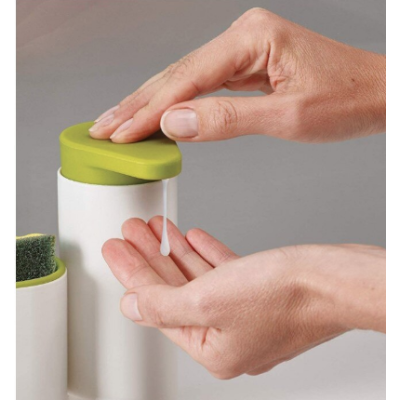 Organizator pentru chiuveta 2in1 plastic, alb/verde