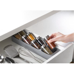 Organizator pentru condimente, 8 compartimente, Gri