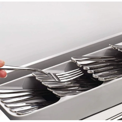 Organizator pentru tacamuri 5 compartimente Alb