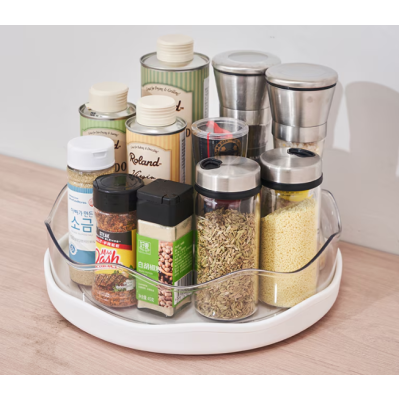 Organizator rotativ 360 grade pentru bucatarie / baie 27 cm alb