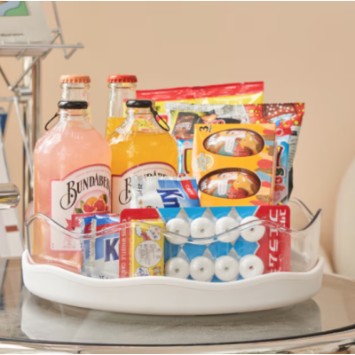 Organizator rotativ 360 grade pentru bucatarie / baie 27 cm alb