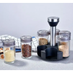 Organizator suport rotund cu 6 recipiente pentru condimente 